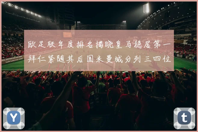 欧足联年度排名揭晓皇马稳居第一拜仁紧随其后国米曼城分列三四位